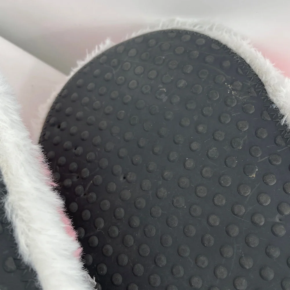 WOMENS SIZE 36-46 Pink & White Plush Sneaker Slippers - Soft Cozy Footwear